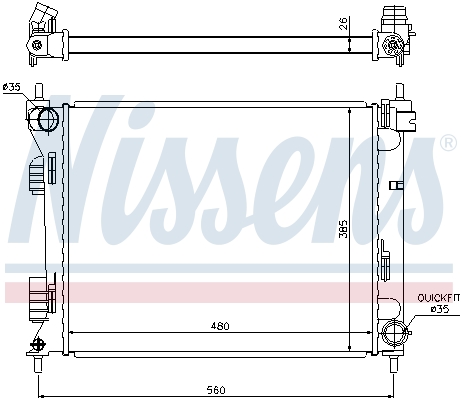 NISSENS 295547 67611 - Vízhűtő