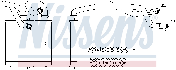 NISSENS 210173 72216 - Fűtőradiátor, hőcserélő