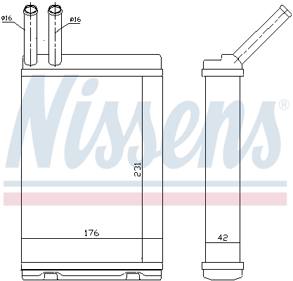 NISSENS  Hőcserélő, belső tér fűtés