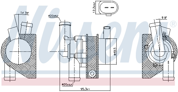 NISSENS NIS831060 víz keringető szivattyú, állófűtés