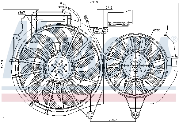 NISSENS N85247 Ventillátor, hűtőventillátor, ventillátor motor hűtőrendszerhez