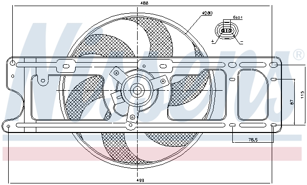 NISSENS 259198 85253 - Ventilátor, hűtőventilátor, ventilátor motor hűtőrendszerhez