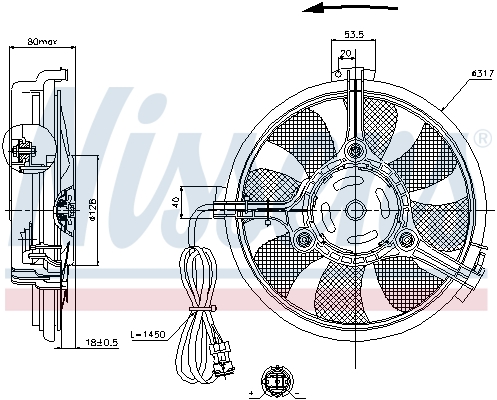 NISSENS 104394 85519 - Ventilátor, hűtőventilátor, ventilátor motor hűtőrendszerhez