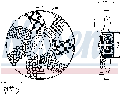 NISSENS N85543 Ventillátor, hűtőventillátor, ventillátor motor hűtőrendszerhez