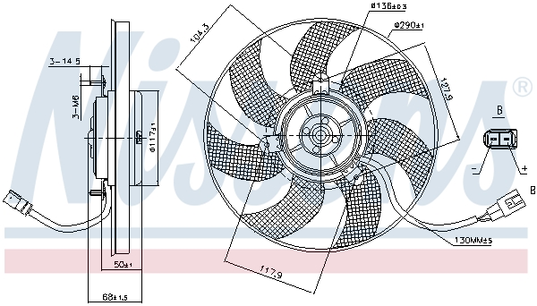 NISSENS 85680 Ventillátor, hűtőventillátor, ventillátor motor hűtőrendszerhez