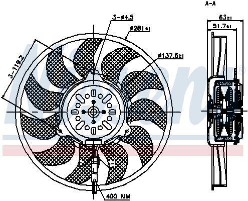 NISSENS NIS85692 ventillátor, motorhűtés