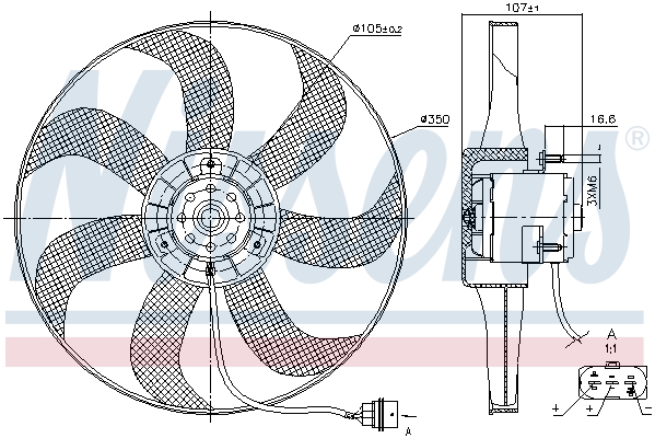 NISSENS 616 183 85725 - Ventillátor, hűtőventillátor, ventillátor motor hűtőrendszerhez