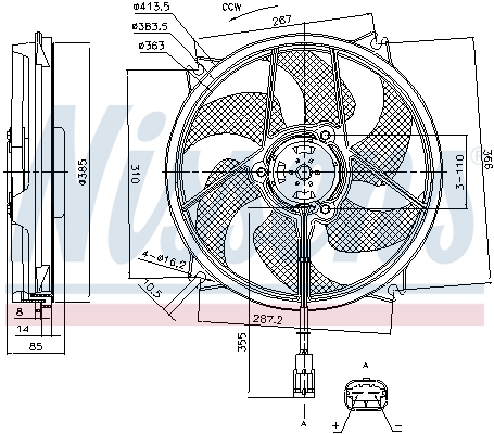 NISSENS 616 667 85788 - Ventillátor, hűtőventillátor, ventillátor motor hűtőrendszerhez