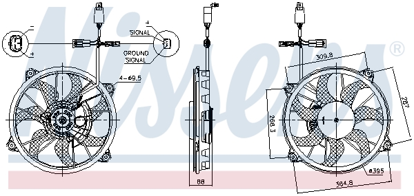 NISSENS 450486 85902 - Ventilátor, hűtőventilátor, ventilátor motor hűtőrendszerhez