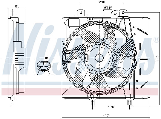 NISSENS 222204 85991 - Ventilátor, hűtőventilátor, ventilátor motor hűtőrendszerhez