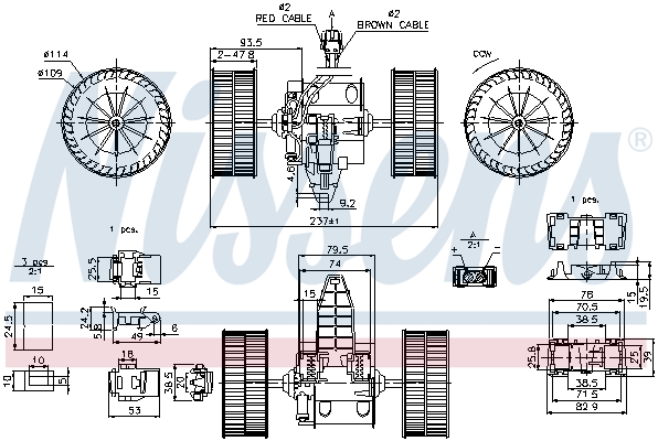 NISSENS 527 353 87117 - Utastér ventilátor, fűtőmotor