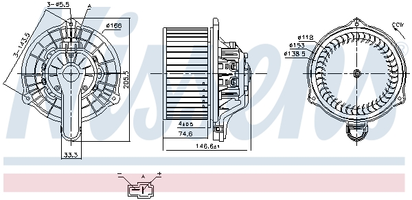 NISSENS 213381 87335 - Utastér ventilátor, fűtőmotor