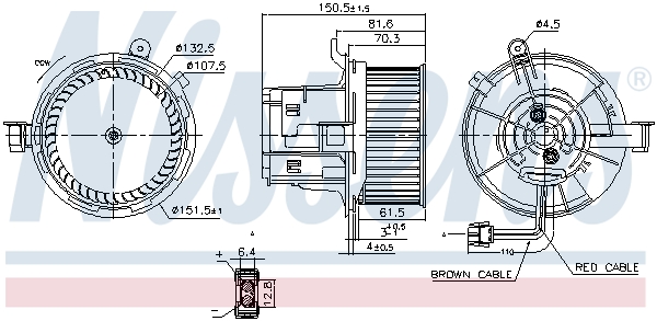 NISSENS 550 290 87406 - Utastér ventilátor, fűtőmotor