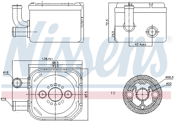 NISSENS 133872 90654 - Olajhűtő motorolajhoz