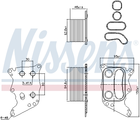 NISSENS NIS90991 Olajhűtő, motorolaj