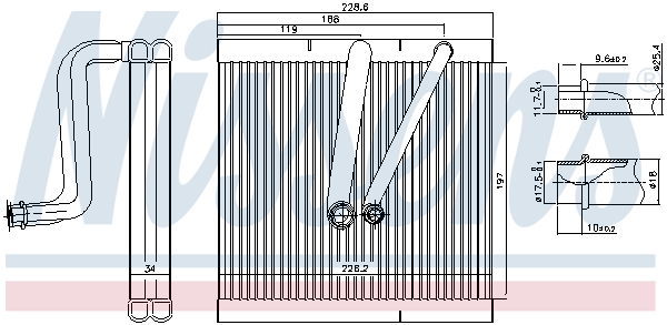 NISSENS NIS92321 párologtató, klímaberendezés