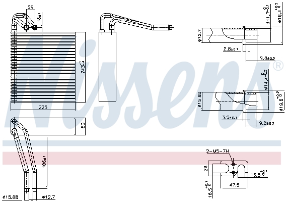 NISSENS 357352 92331 - Párologtató, hőcserélő klímaberendezéshez