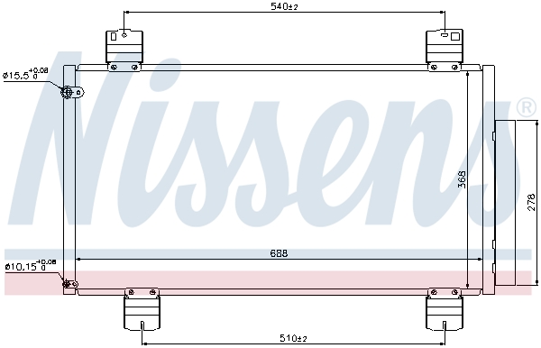 NISSENS 109966 940113 - Klímakondenzátor, klímahűtő