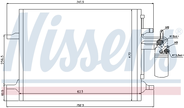 NISSENS 613 823 940159 - Klímakondenzátor, klímahűtő