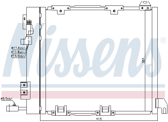 NISSENS 96671 94385 - Klímakondenzátor, klímahűtő