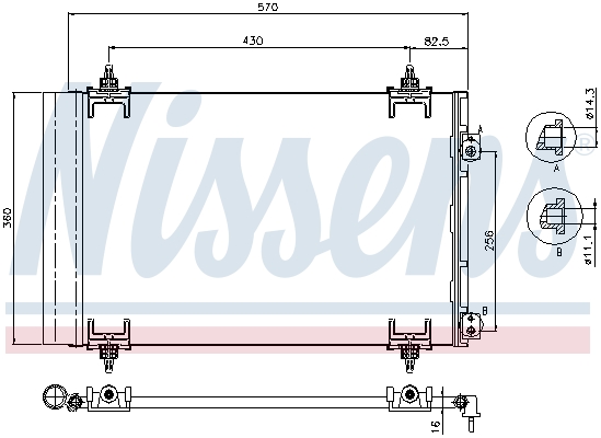 NISSENS NS94826 Klímakondenzátor, klímahűtő