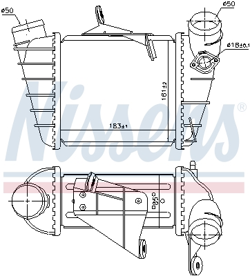 NISSENS 205980 961200 - Intercooler, töltőlevegő hűtő