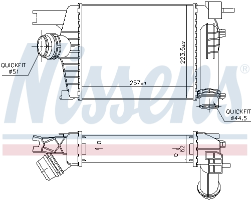 NISSENS 287101 96479 - Intercooler, töltőlevegő hűtő