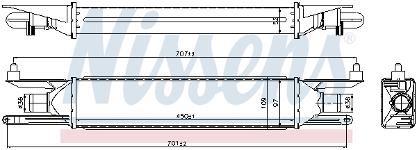 NISSENS N96500 Intercooler, töltőlevegő hűtő