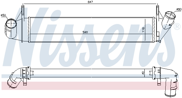 NISSENS NS96585 Intercooler, töltőlevegő hűtő