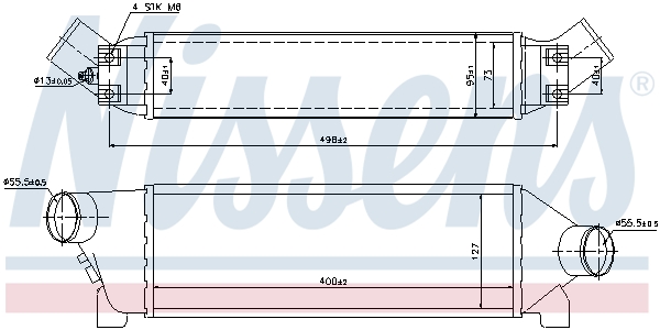 NISSENS 612 986 96642 - Intercooler, töltőlevegő hűtő