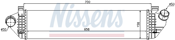 NISSENS 606 819 96721 - Intercooler, töltőlevegő hűtő