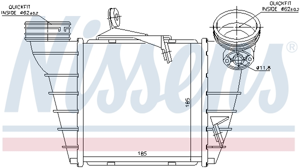 NISSENS N96773 Intercooler, töltőlevegő hűtő