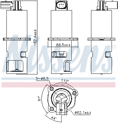 NISSENS 554 702 98163 - AGR szelep, EGR szelep