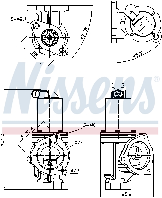 NISSENS 286010 98167 - AGR szelep, EGR szelep