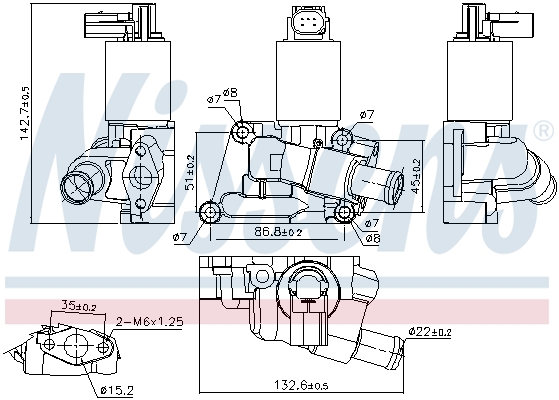 NISSENS 284292 98196 - AGR szelep, EGR szelep