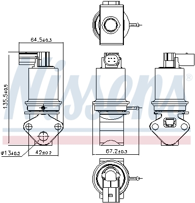 NISSENS  98202 - AGR szelep, EGR szelep