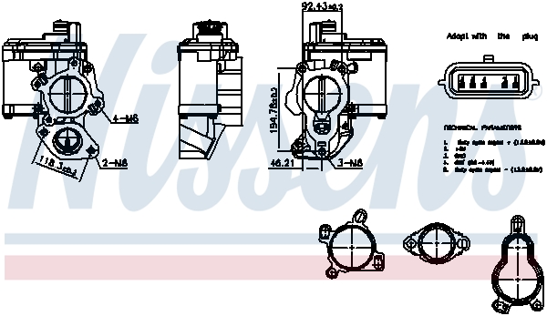 NISSENS  98265 - AGR szelep, EGR szelep