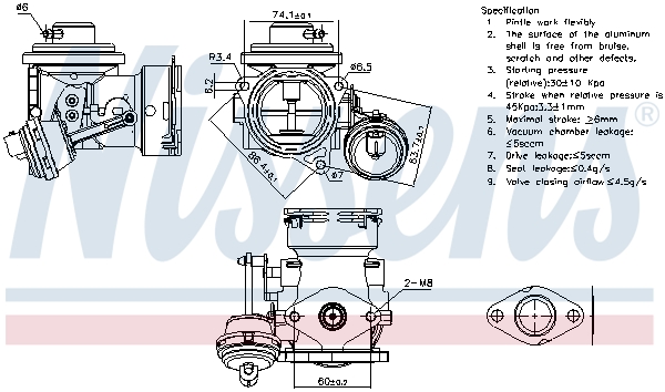 NISSENS 450517 98299 EGR VENTIL SEAT ALTEA (5P) (04) 1.9 TDI