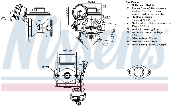 NISSENS 561 585 98302 - AGR szelep, EGR szelep