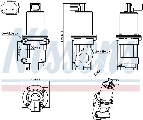 NISSENS 561 587 98306 - AGR szelep, EGR szelep