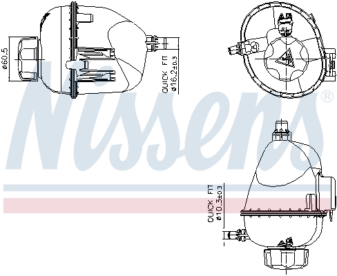 NISSENS 425479 996317 - Kiegyenlítőtartály, tágulásitartály hűtőrendszerhez