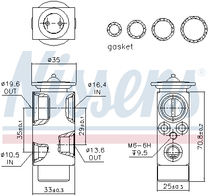 NISSENS NIS999322 tágulószelep, klímaberendezés