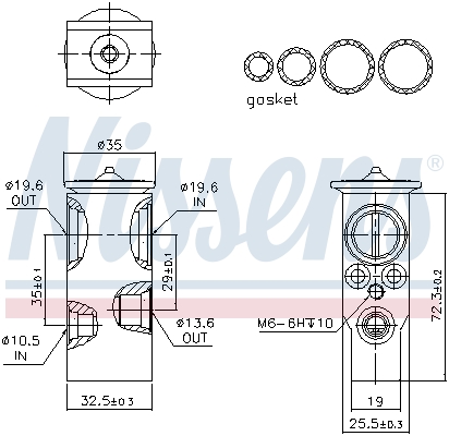 NISSENS NS999360 TĂĄgulĂłszelep, klĂ­maberendezĂŠs