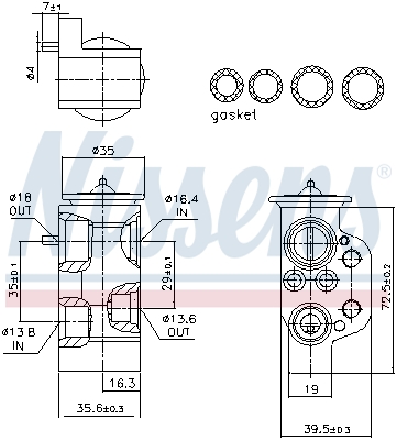 NISSENS N999376 N999376 SUPAPA EXPANSIUNE AC NISSENS