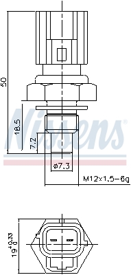 NISSENS NIS207043 Vízgomba, hűtővíz hőmérséklet jeladó, érzékelő