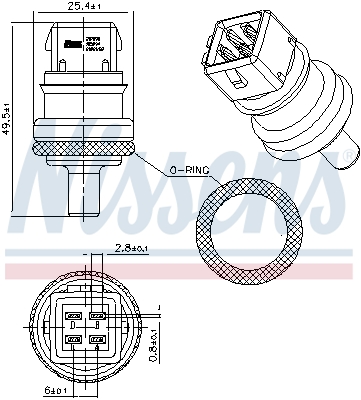 NISSENS NIS207090 Vízgomba, hűtővíz hőmérséklet jeladó, érzékelő