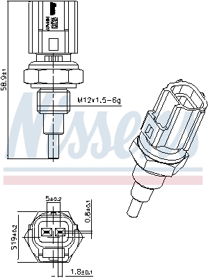 NISSENS NIS207098 Vízgomba, hűtővíz hőmérséklet jeladó, érzékelő