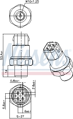 NISSENS NIS301036 Nagynyomású nyomáskapcsoló, érzékelő klímaberendezés