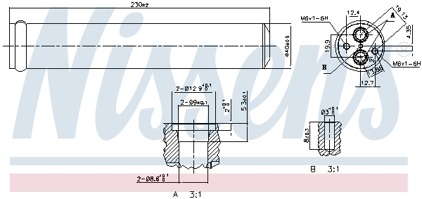 NISSENS NIS95406 Klímaszárító, szárítószűrő klímaberendezéshez