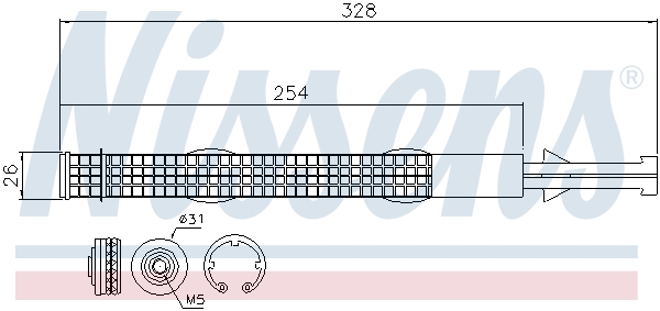 NISSENS NIS95526 Klímaszárító, szárítószűrő klímaberendezéshez